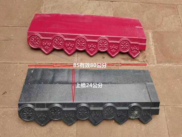 New antique resin ASA flat plate universal eave hanging piece, antique resin decorative tile eave board, eave Application Scenario
