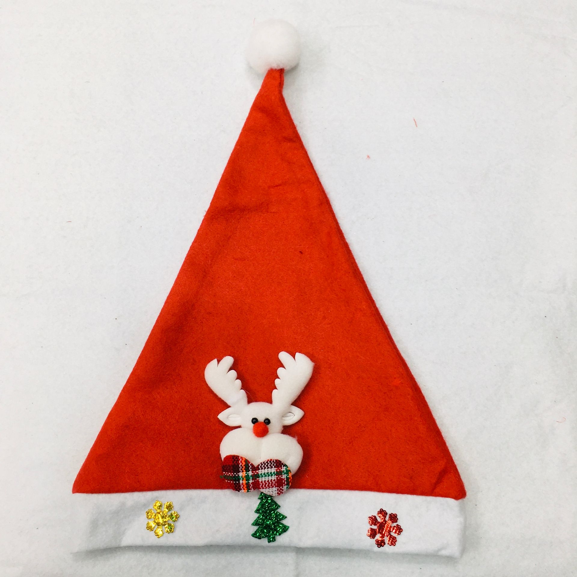 Plush cloth hat, cartoon snowman, old man, sequined antler, snowflake, Christmas tree, ordinary Christmas hat