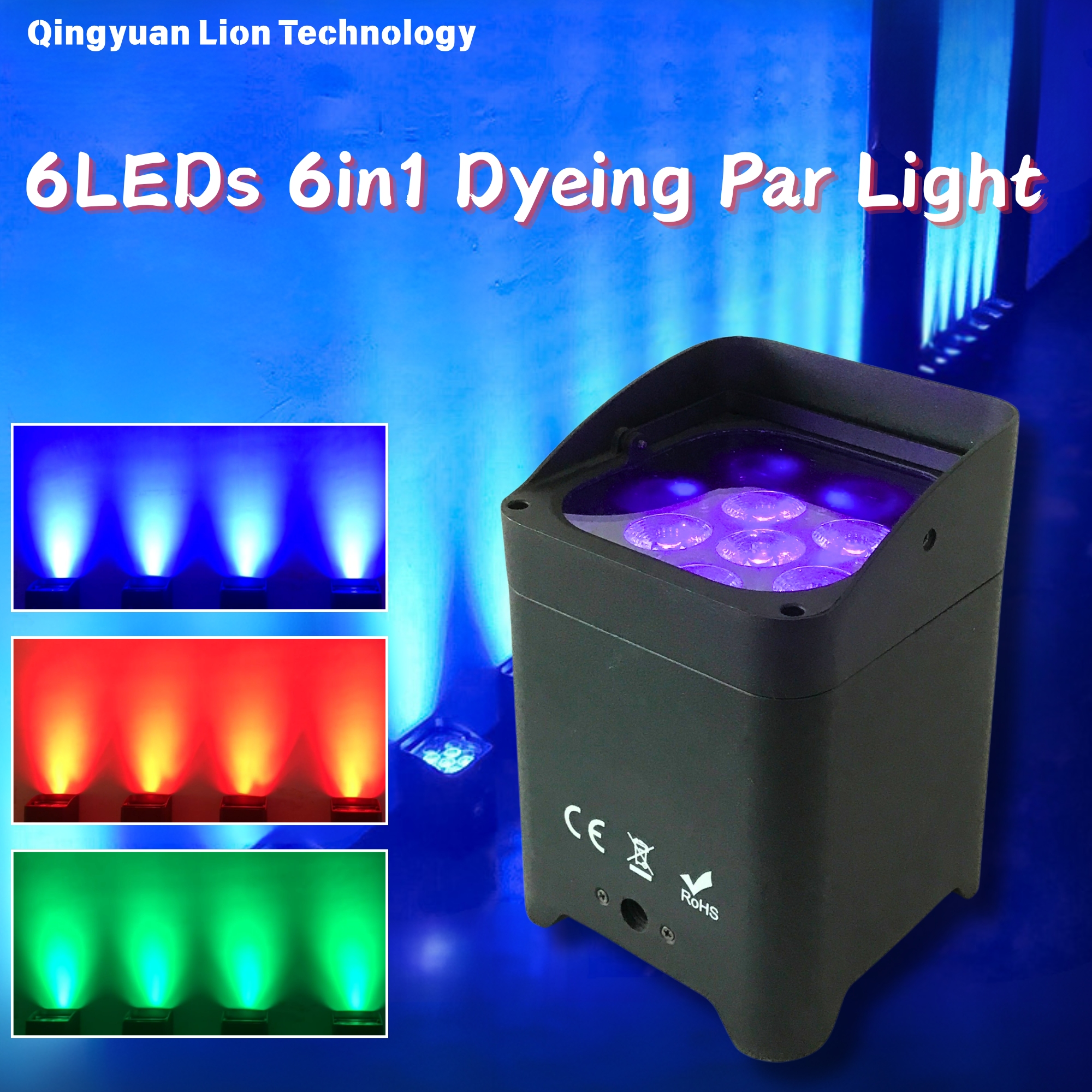 In 2025, A Cross-Border Hit: 6 18W Battery-Powered Handkerchief Lanterns, 6-In-1 Full-Color Dyeing Handkerchief Lanterns, Stage Background Lights, Voice-Controlled App, Portable Handkerchief Lanterns, Wedding Party Effect Lights