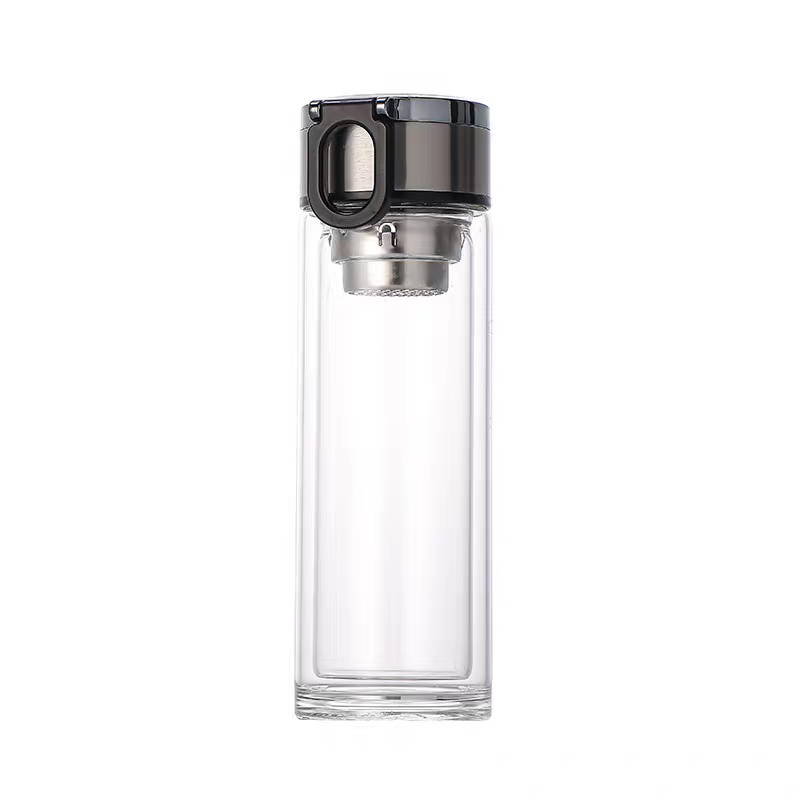 3077 high-end tea-water separation cup, double-layer glass heat-insulating tea brewing cup, men's and women's water cup, portable 360ml Application Scenario
