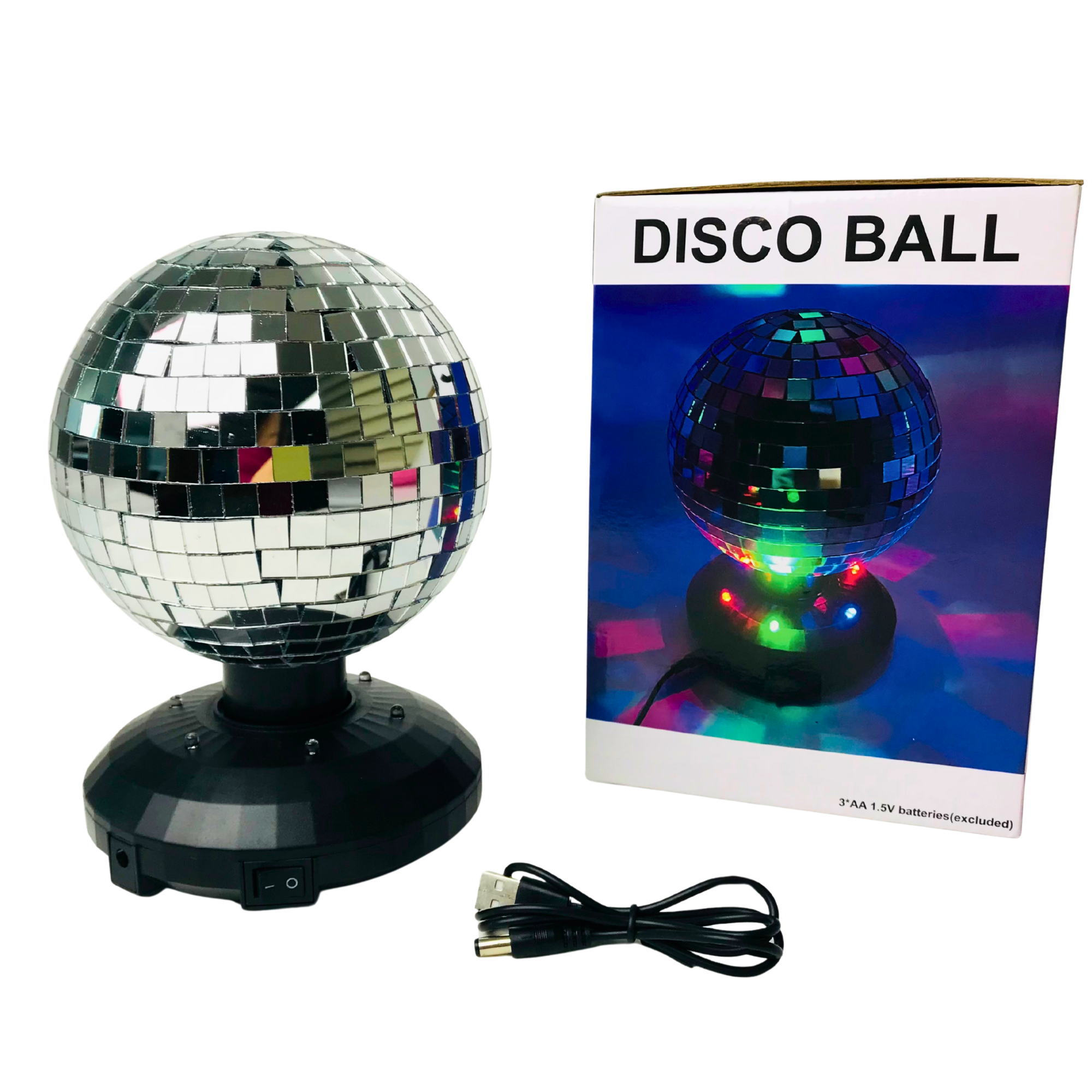 The manufacturer's new desktop mirror reflective ball party KTV color light, rotating flash light, reflective glass ball light, disco ball home decoration atmosphere light, disco ball stage light details Picture