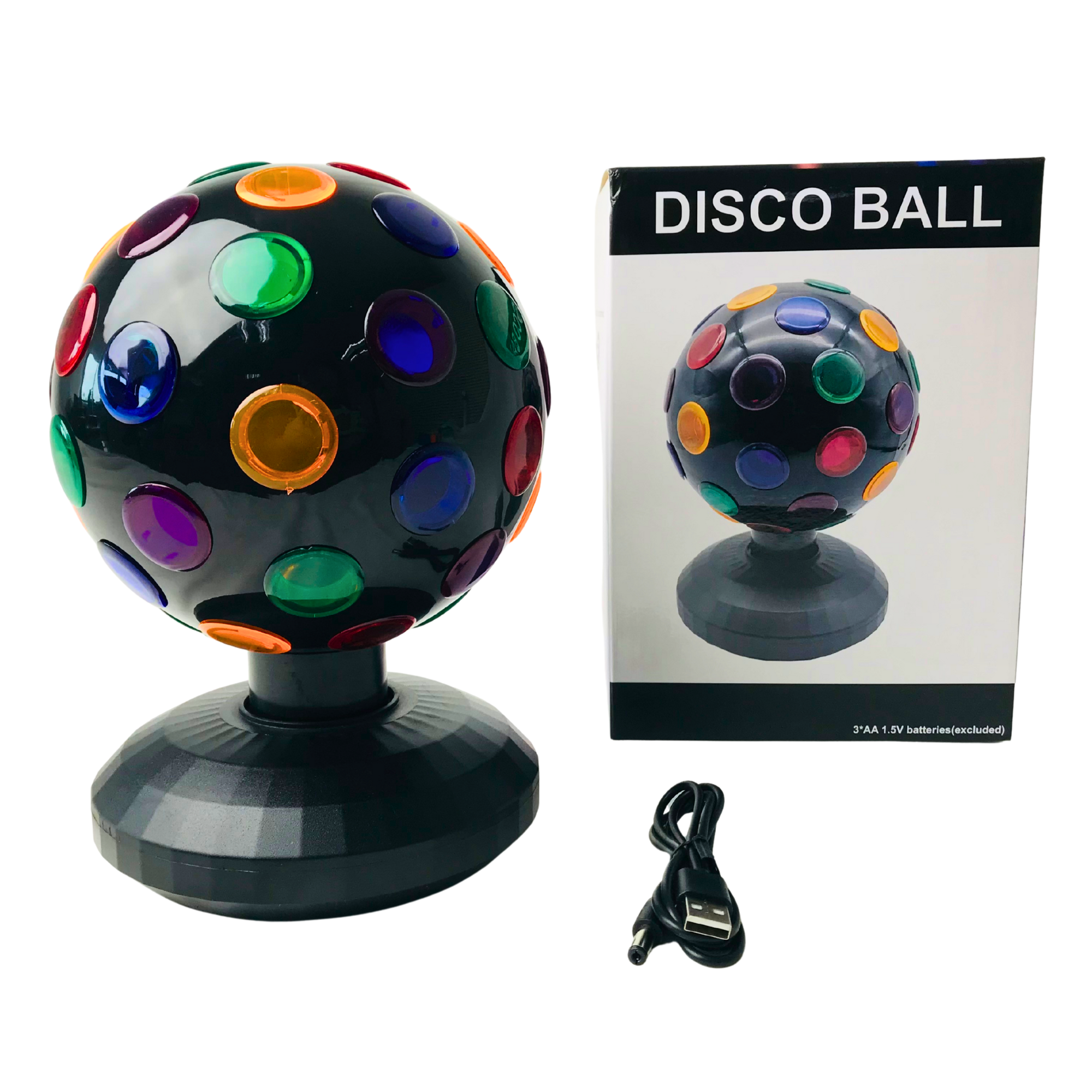 Cross-border new seven-color rotating disco ball night light, dance stage light, party atmosphere light, decorative light, disco ball KTV color light, battery box Application Scenario
