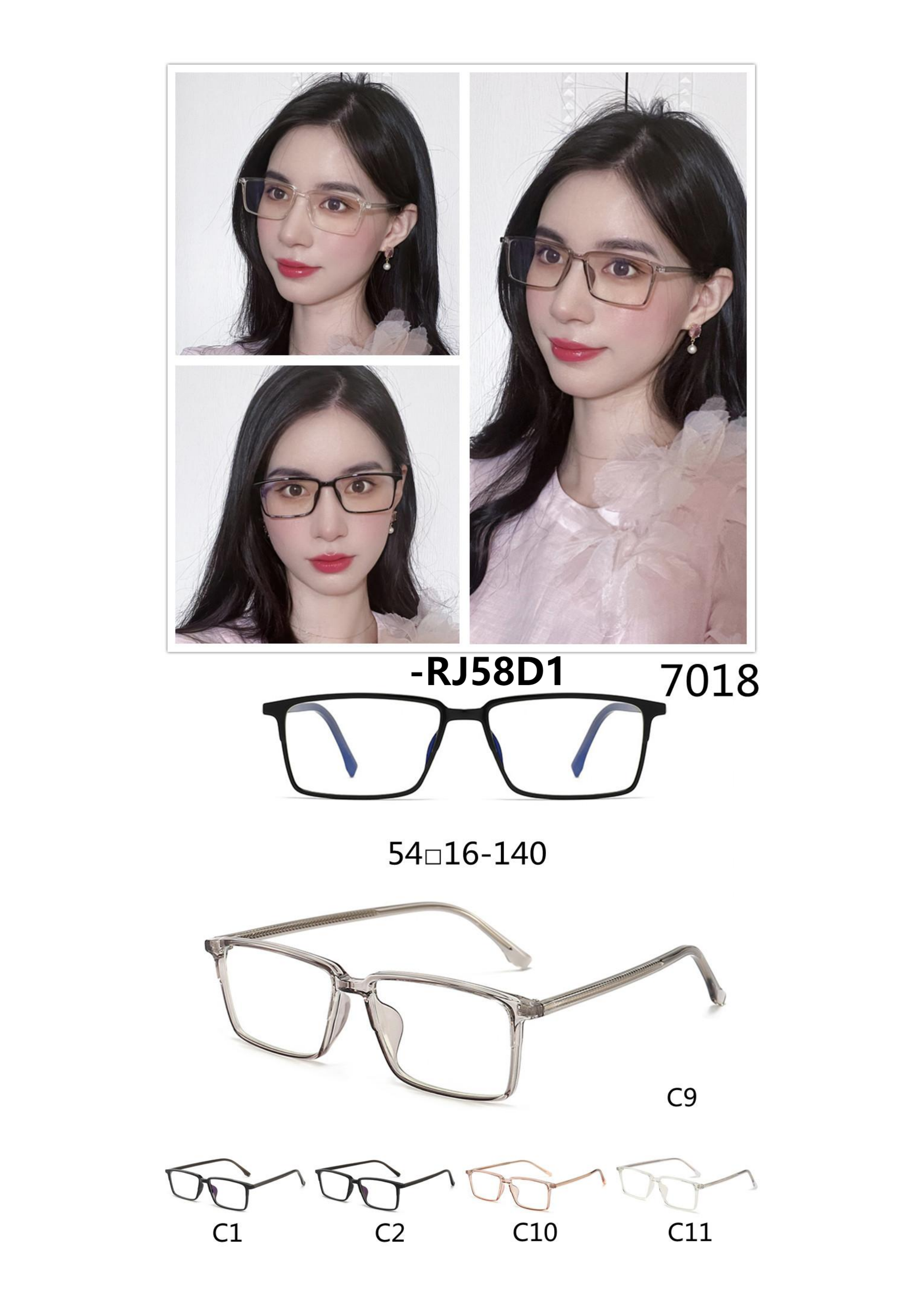The ultra-light, natural, transparent glasses have a square frame with transparent pin legs