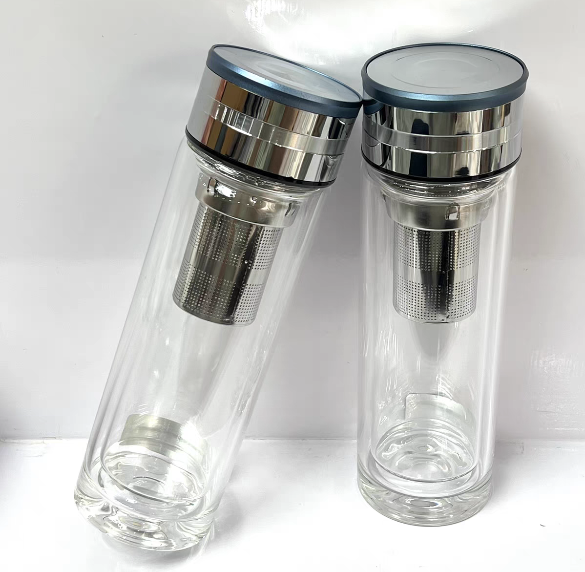 5072-300ml double-layer glass cup for tea brewing, portable office tea cup, advertising printed, heat-resistant, high-end water cup, department store detail image 3
