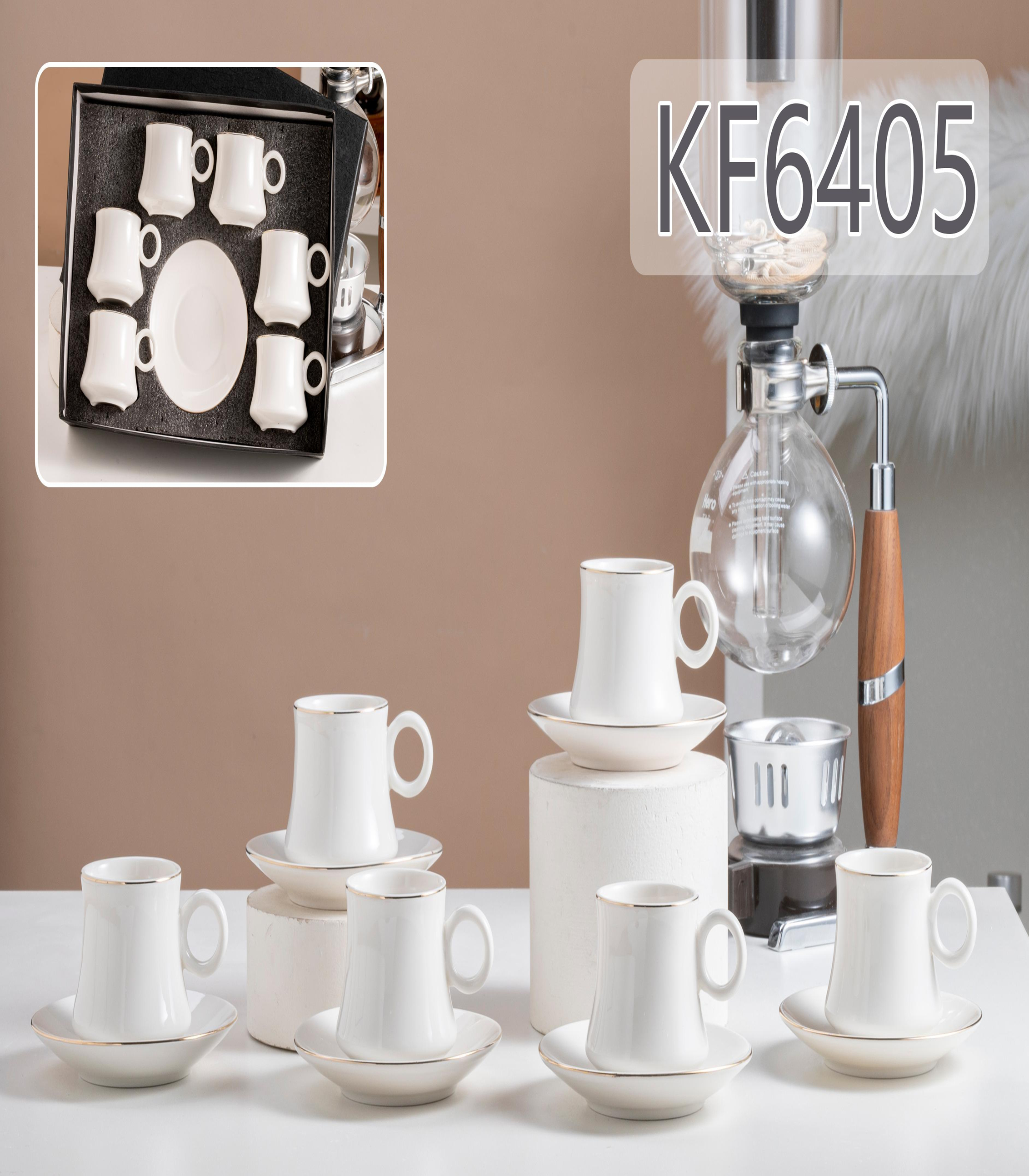 تعزيز 6 أكواب من الذهب الخالص KF6405.