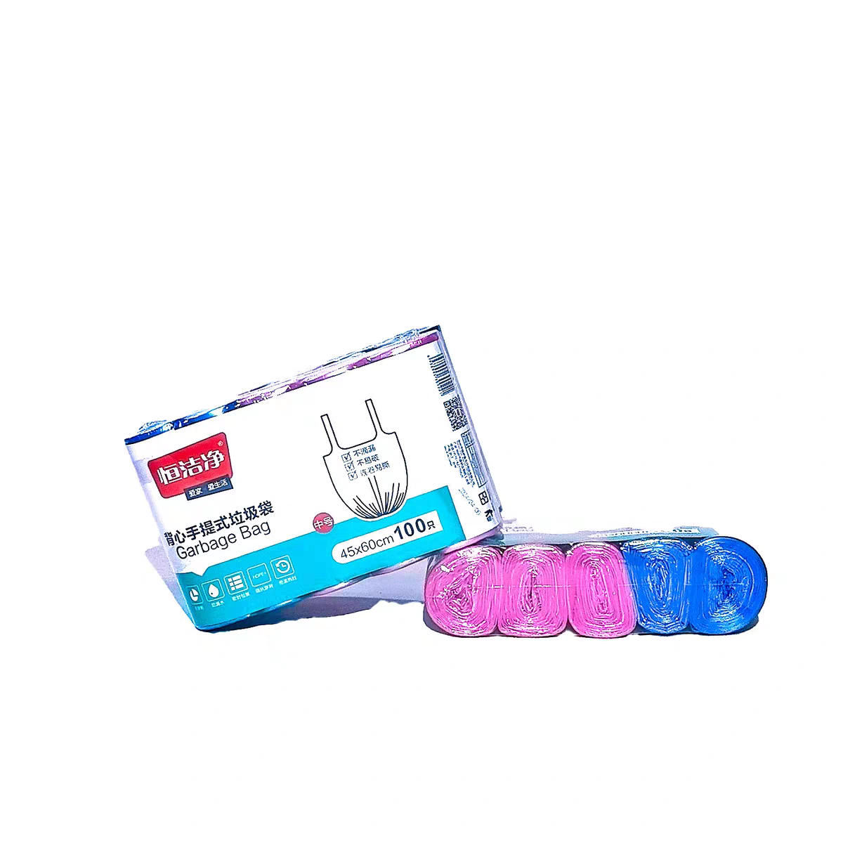 5 rolls of 100 garbage bags, flat-mouthed black thickened disposable plastic bags for kitchen, dormitory and bathroom garbage classification (5 rolls in total, 100 bags) pic 4