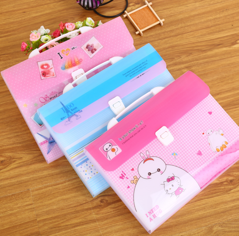 大白 铁塔可爱熊不包边卡风琴包手提文件袋