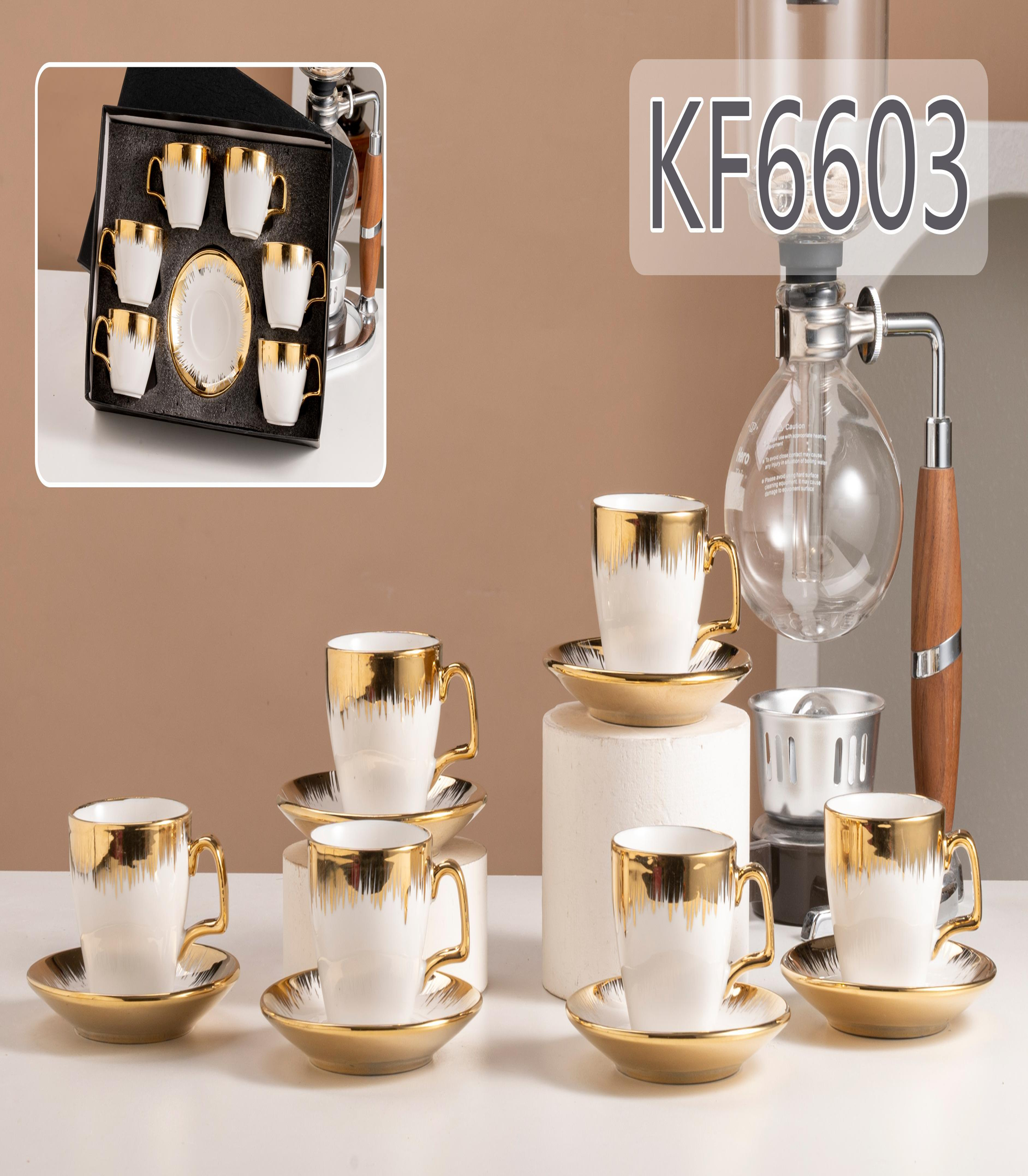 Electroplating process for 6 cups and plates of reinforced porcelain KF6603