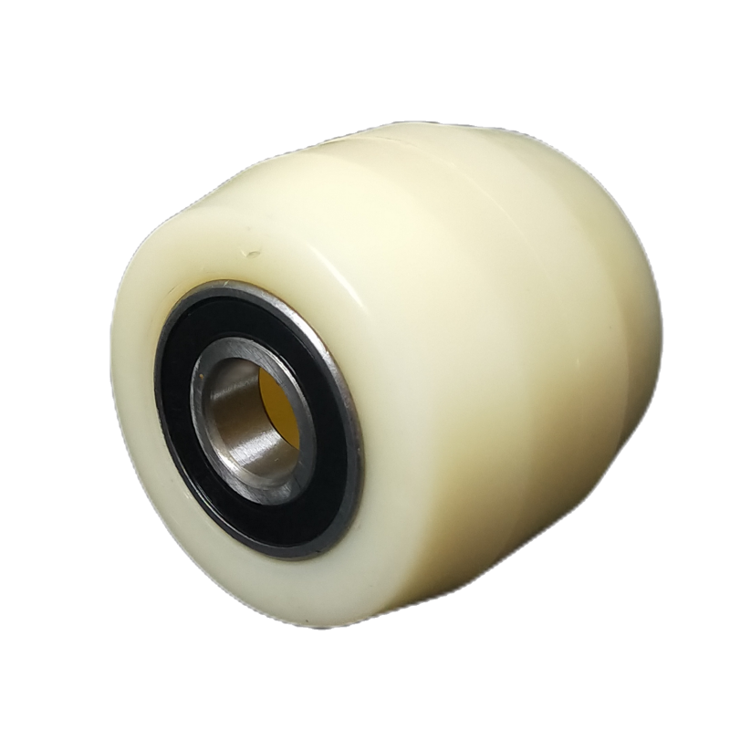 Hydraulic forklift wheels, nylon polyurethane PU, ground bull stacker, manual lift truck, double bearing front and rear wheel accessories Item Picture