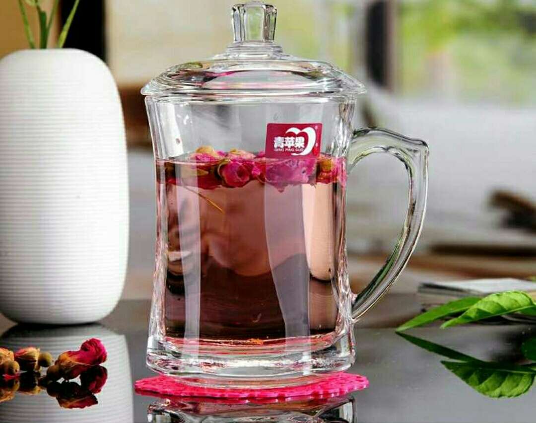 EZ1011 Glass tea cup, heat-resistant glass tea cup, glass cup, office cup with lid, glass lid cup, water cup detail image 3