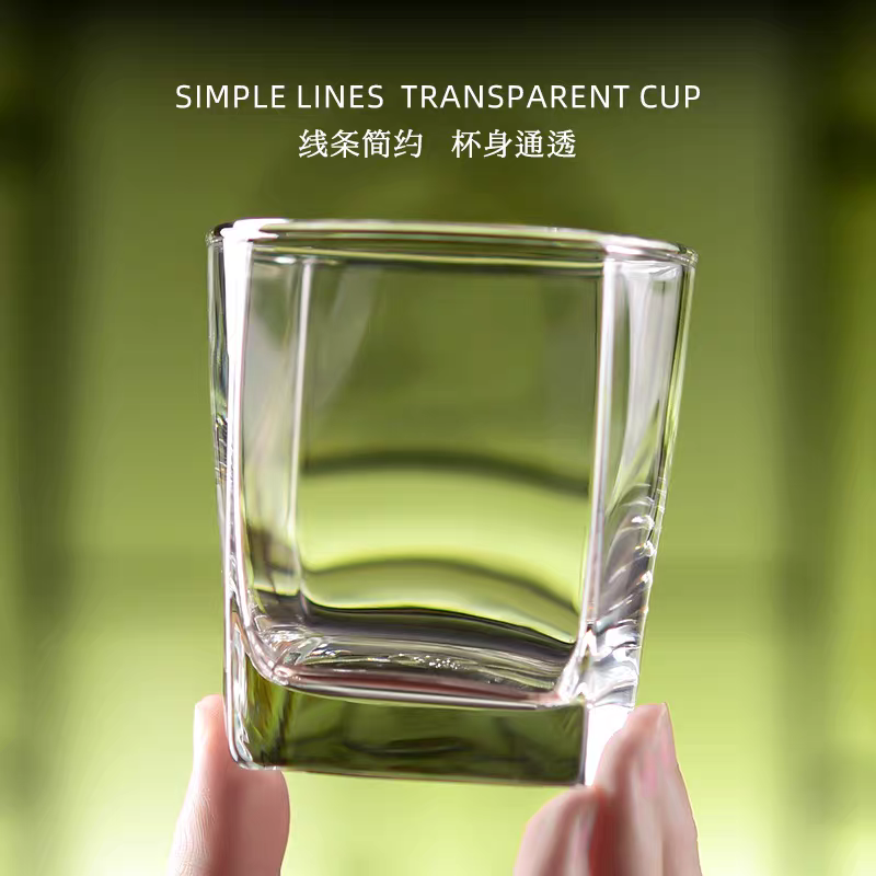 6001-1 Thickened heat-resistant octagonal glass cup, wine, beer, tea and beverage cup, classic home design, suitable for hotels and bars, 205ml Specification image