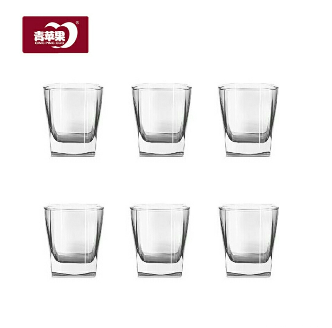 6001-1 Thickened heat-resistant octagonal glass cup, wine, beer, tea and beverage cup, classic home design, suitable for hotels and bars, 205ml