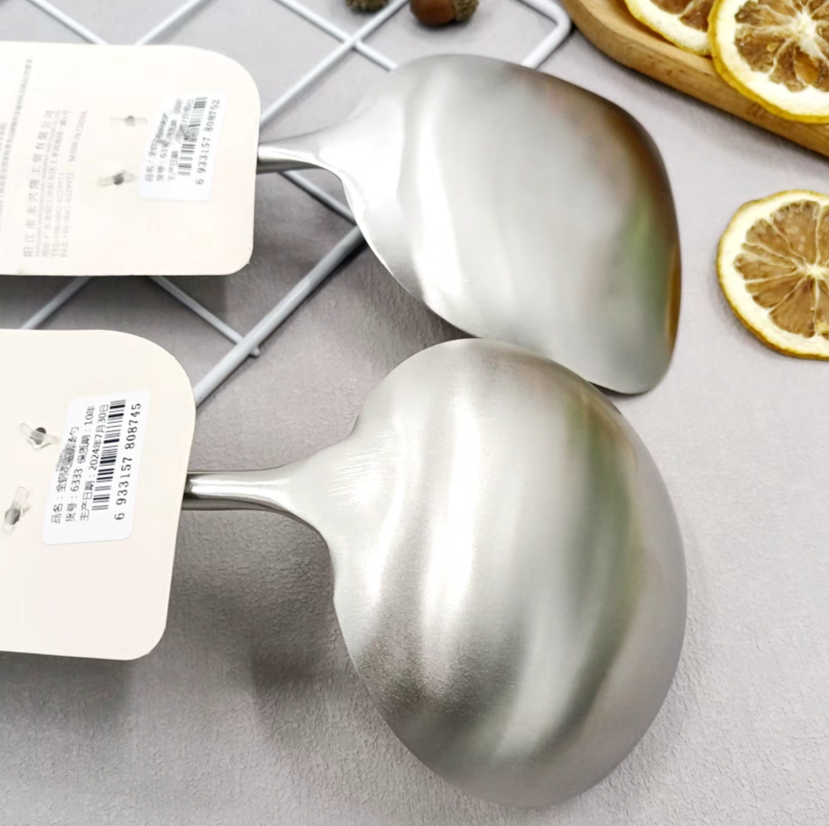 733 Silver diamond stainless steel household kitchen utensils, thickened spatula for stir-frying detail image 3