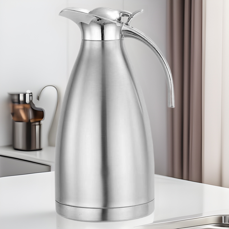 【 One-piece Delivery 】304 stainless steel double-layer vacuum insulated kettle, household insulated bottle, coffee pot, thermos full figure