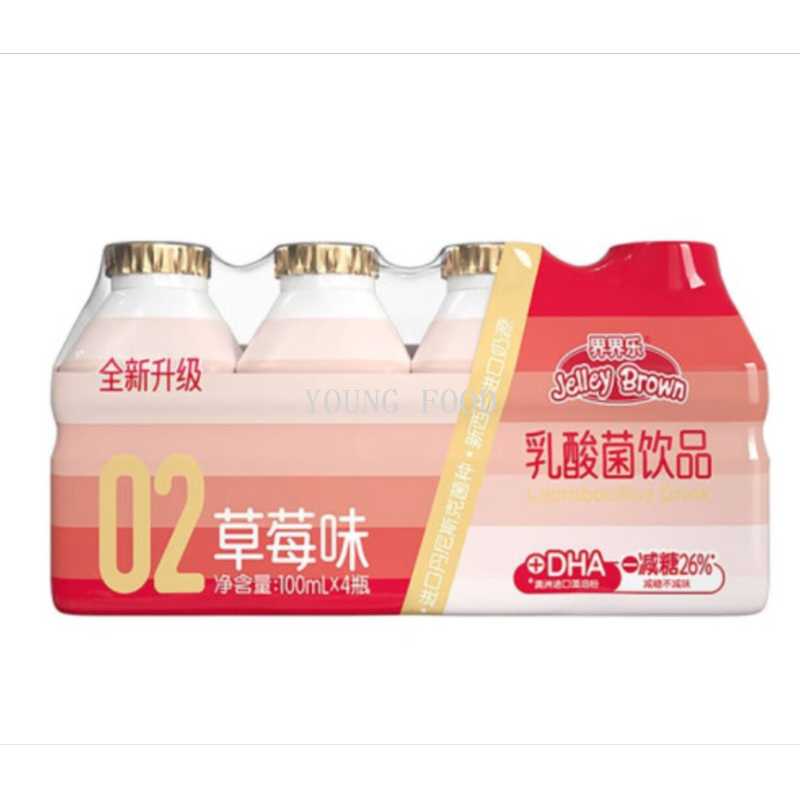 批发包邮！零食果汁界界乐乳酸菌饮料100ml*4瓶/组 原味 草莓味