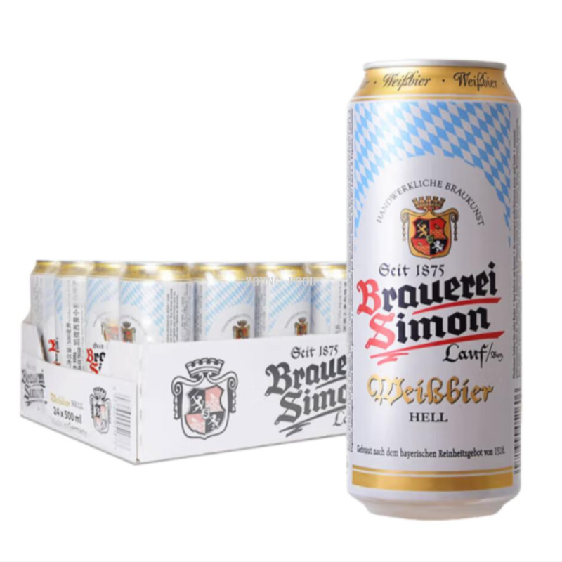 批发包邮！德国进口零食酒水西蒙小麦白啤酒500ml 手办休闲食品