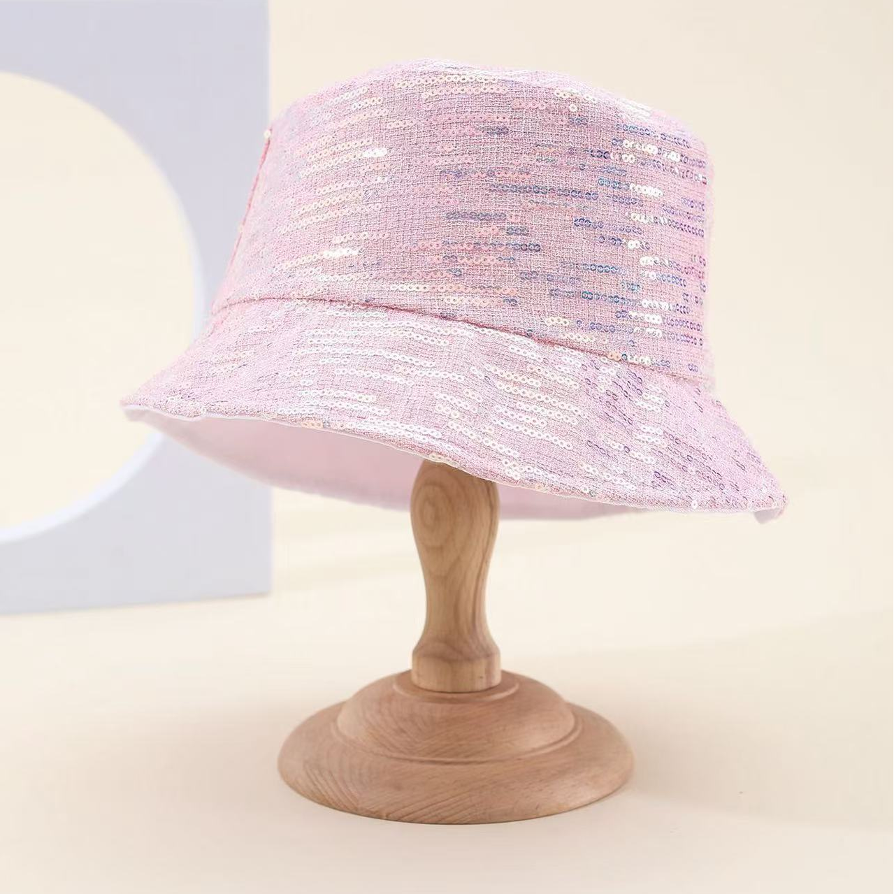 Spring and summer cross-border European and American bestsellers, irregular small sequined fisherman hats, fashionable and versatile, travel sun protection and sunshade foldable basin hats, export adult hats, all size 58CM details Picture