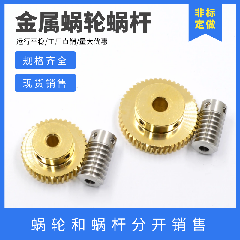 Copper worm gear and worm 0.8 mold 20/25/30/35/40/50/60 stainless steel worm turbine transmission gears full figure