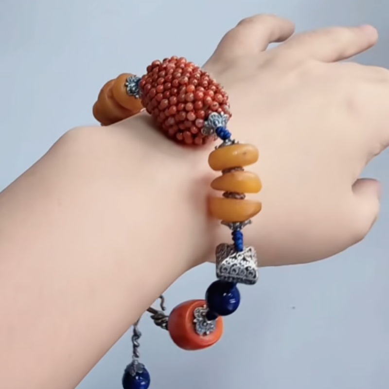 古法辑珠杨梅球手链