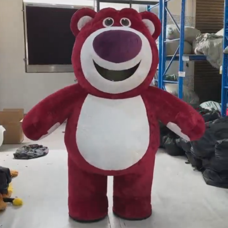 充气草莓熊毛绒充气服装卡通人偶服装