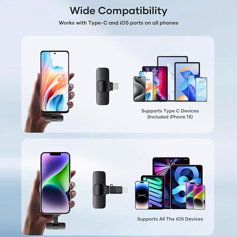 Aima Emma Aima K11 Lapel Microphone Type-C Port Ios Port Apple Flash Charging Head Compatible With Multiple Models, Advanced Intelligent Noise Reduction, Stunning Sound Quality, Portable Live Streaming Microphone, Design Microphone Application Scenario