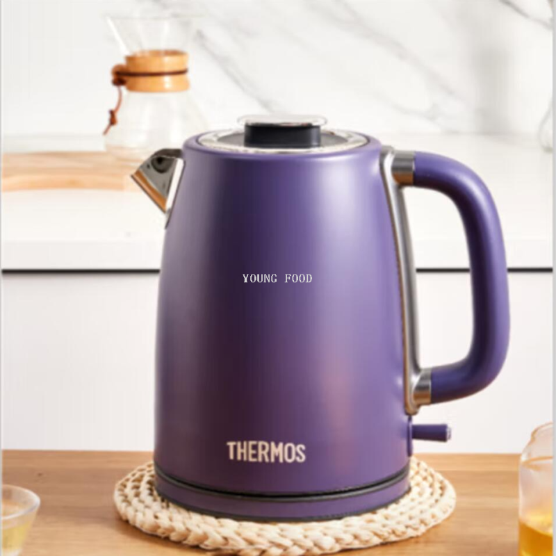 批发包邮！THERMOS膳魔师电热水壶黛紫色1.7L EHA-1328A-PB小家电白底实物图