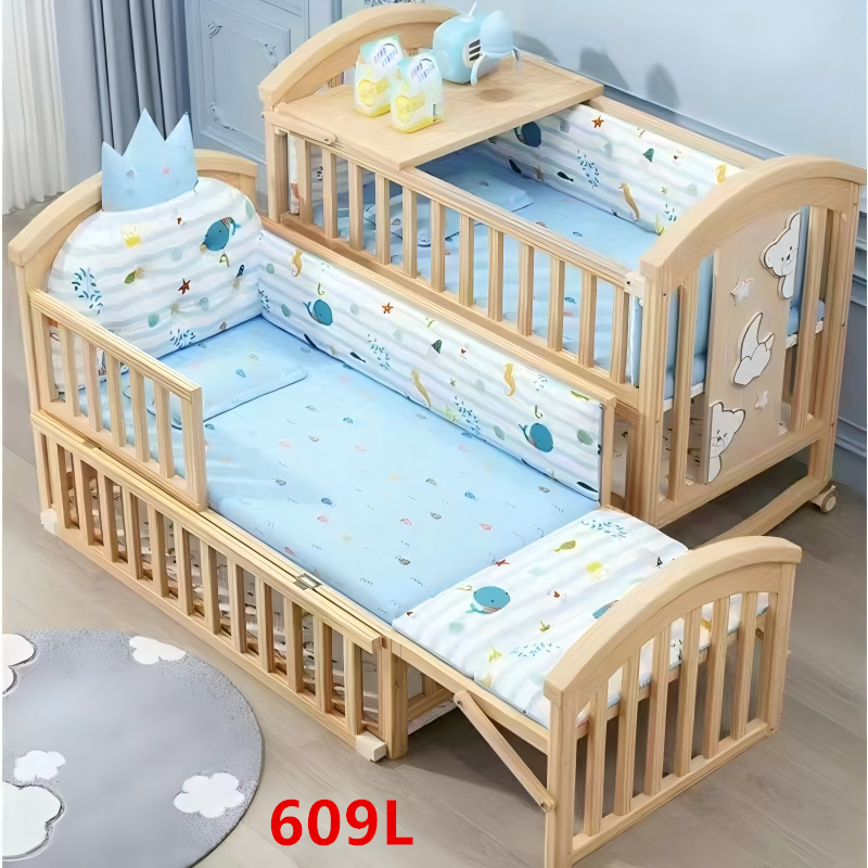 木质婴儿床/婴儿床新生儿拼接欧式/babybed/婴儿枕/Leeoeevee产品图