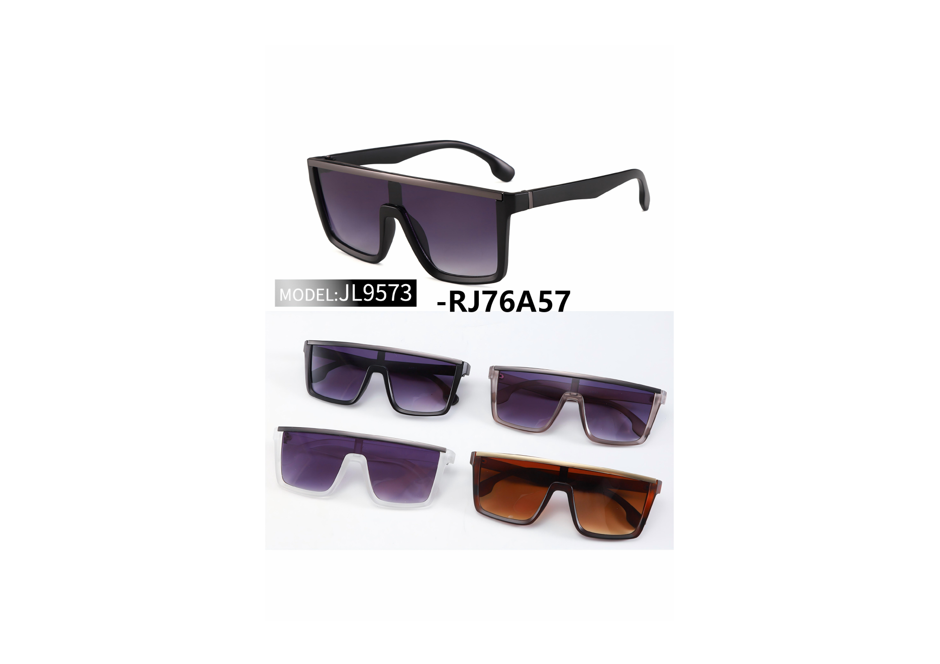 New fashionable and personalized large-frame one-piece glasses, versatile and stylish sunglasses for Internet celebrities