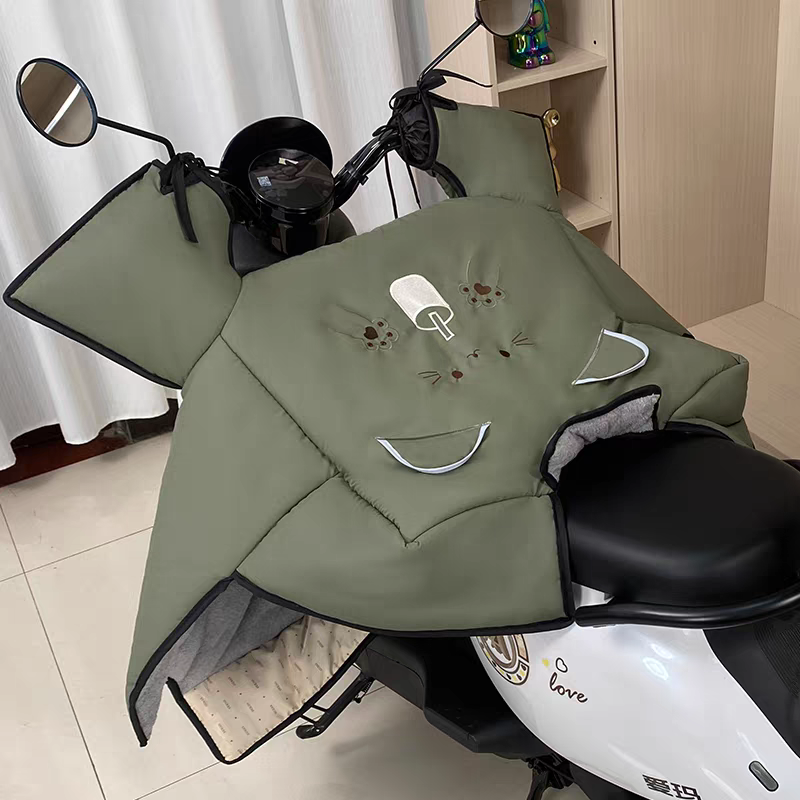 冬季电动车挡风被加绒加厚加宽保暖大小型电瓶摩托车挡风罩防风电动车被挡风被加厚详情图7