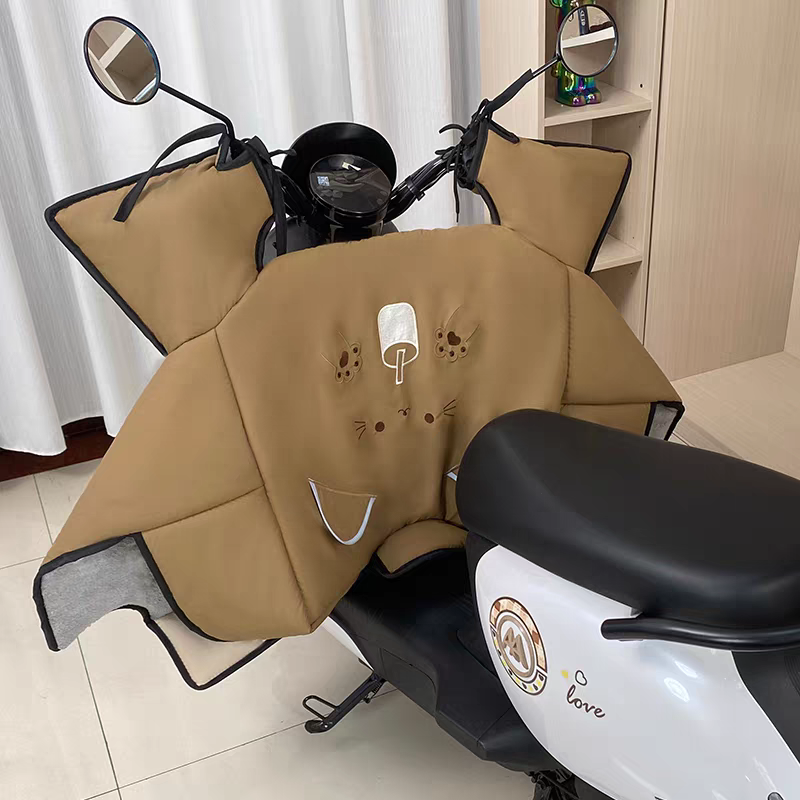 冬季电动车挡风被加绒加厚加宽保暖大小型电瓶摩托车挡风罩防风电动车被挡风被加厚细节图