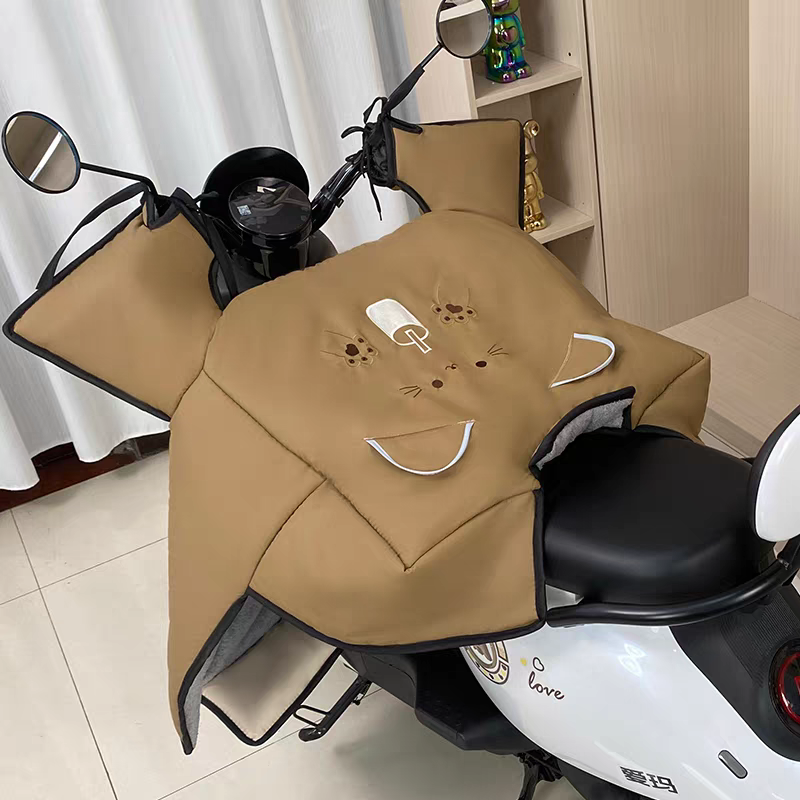 冬季电动车挡风被加绒加厚加宽保暖大小型电瓶摩托车挡风罩防风电动车被挡风被加厚详情图8