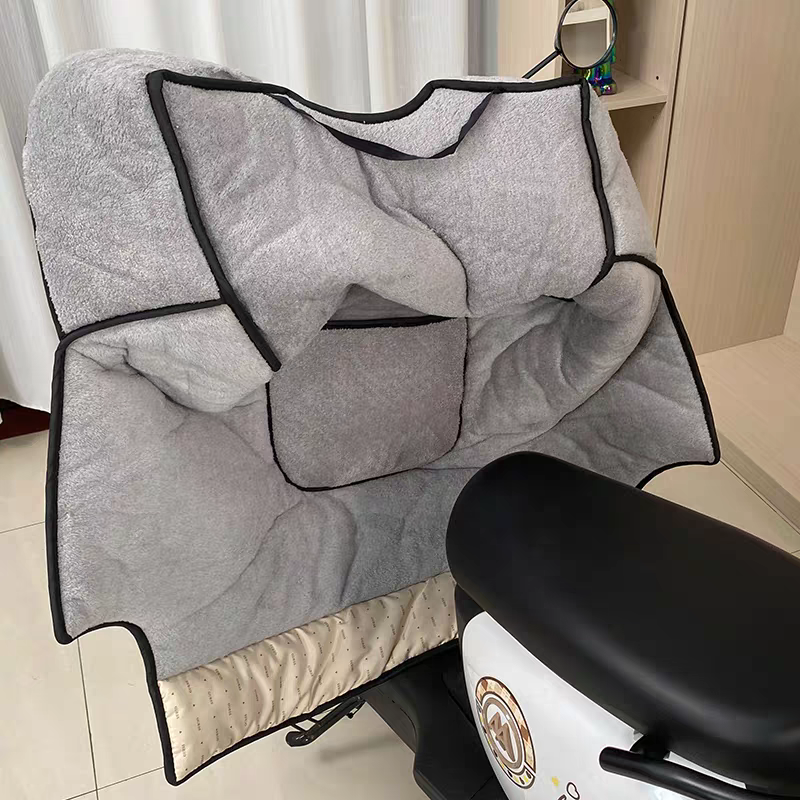 冬季电动车挡风被加绒加厚加宽保暖大小型电瓶摩托车挡风罩防风电动车被挡风被加厚详情图6