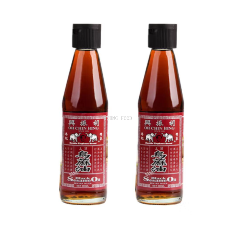 Free shipping for wholesale! High-end sesame oil snacks with 300ml imported Hu Zhenxing cold-pressed black sesame oil from Singapore Item Picture