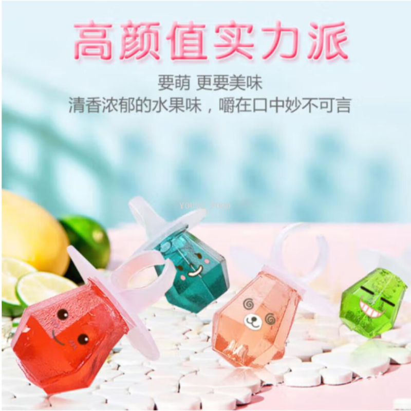 Free shipping for wholesale! Korean Hanmihe Green Grape-flavored gemstone ring Candy 60g Imported snack figurine candy Specification image
