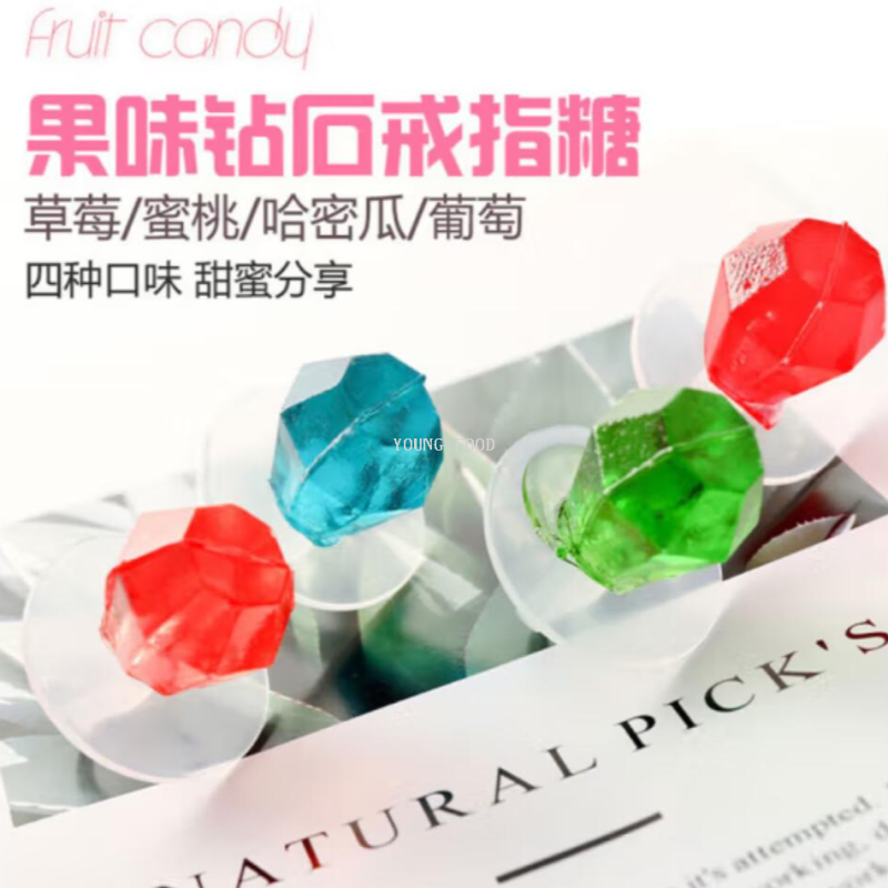 Free shipping for wholesale! Korean Hanmihe Green Grape-flavored gemstone ring Candy 60g Imported snack figurine candy Item Picture