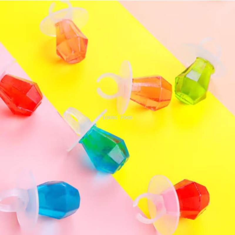 Free shipping for wholesale! Korean Hanmihe Green Grape-flavored gemstone ring Candy 60g Imported snack figurine candy details Picture