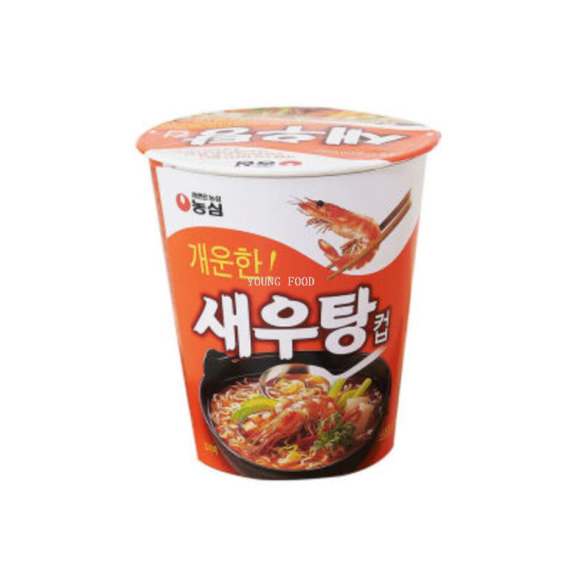 Free shipping for wholesale! Korean imported instant noodle snack Nongshim Shrimp flavored small bowl noodles 67g snack food figurine