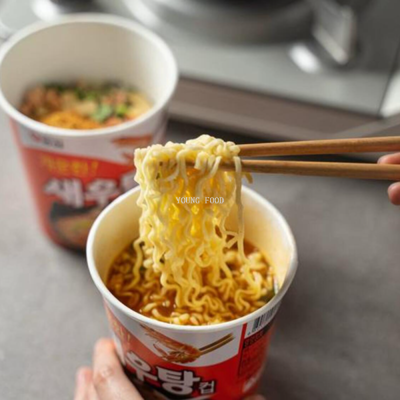 Free shipping for wholesale! Korean imported instant noodle snack Nongshim Shrimp flavored small bowl noodles 67g snack food figurine Item Picture