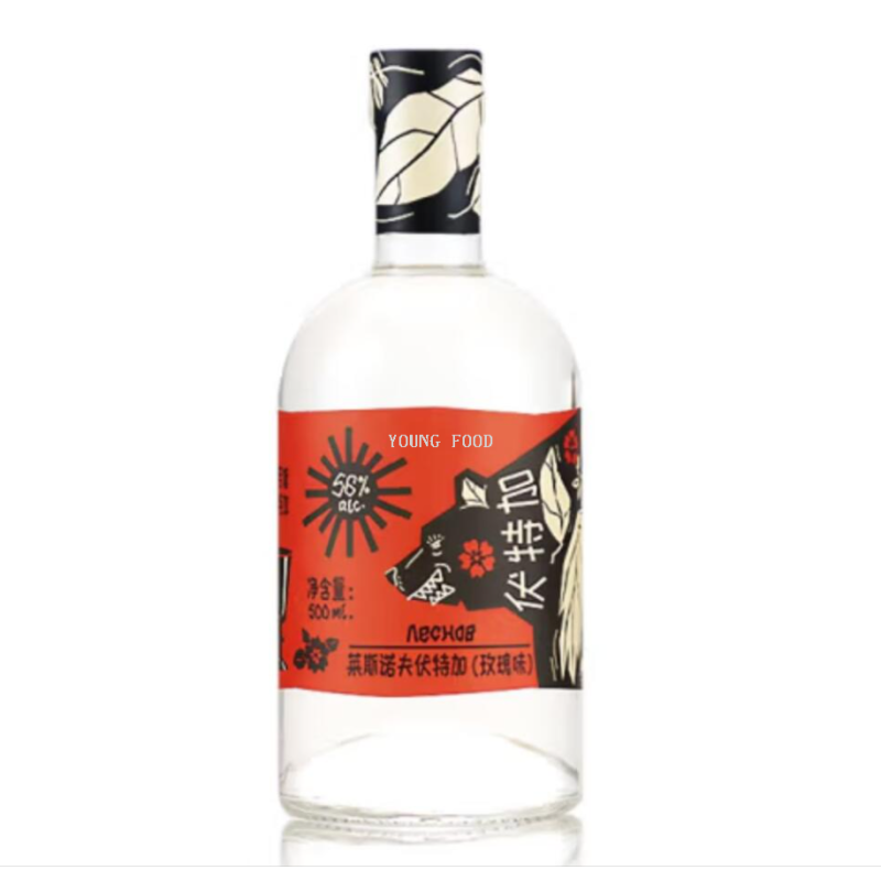 批发包邮！俄罗斯进口零食洋酒 莱斯诺夫玫瑰味伏特加40%vol500ml