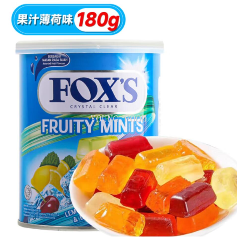 Free shipping and zero shipments! Indonesian snack candy foxs Fruit Mint Flavored Candy 180g Rich fruit candy hard candy details Picture
