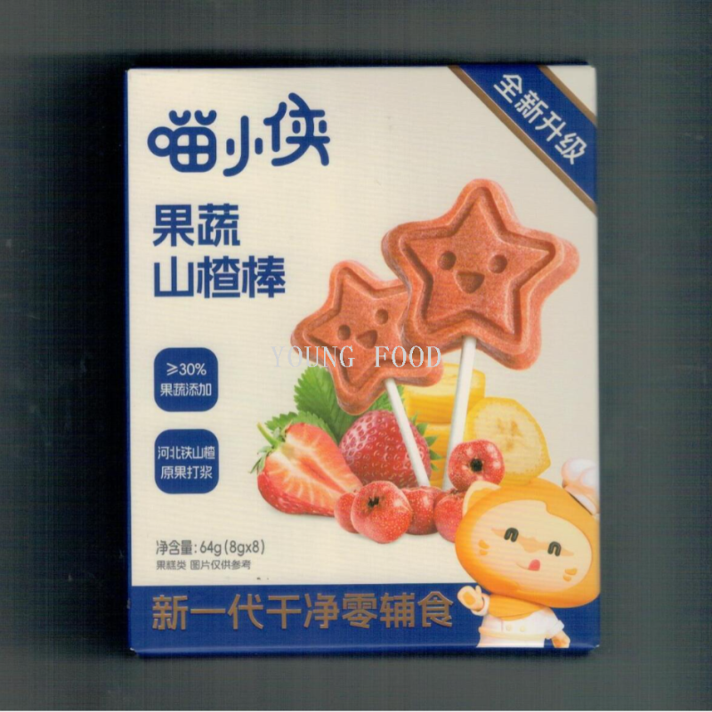 批发包邮！宝宝辅食零食水果干喵小侠果蔬山楂棒64g休闲食品手办
