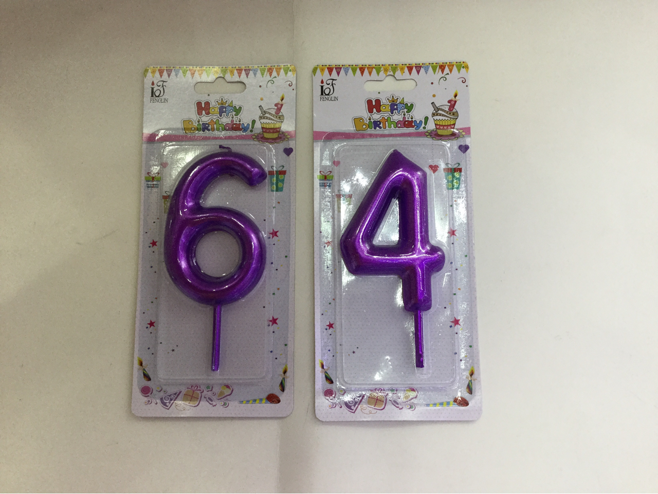 9cm electroplated digital (Purple straight-pole candle, classic European candle, smokeless and odorless, long-pole candle, romantic wedding, Western restaurant Specification image