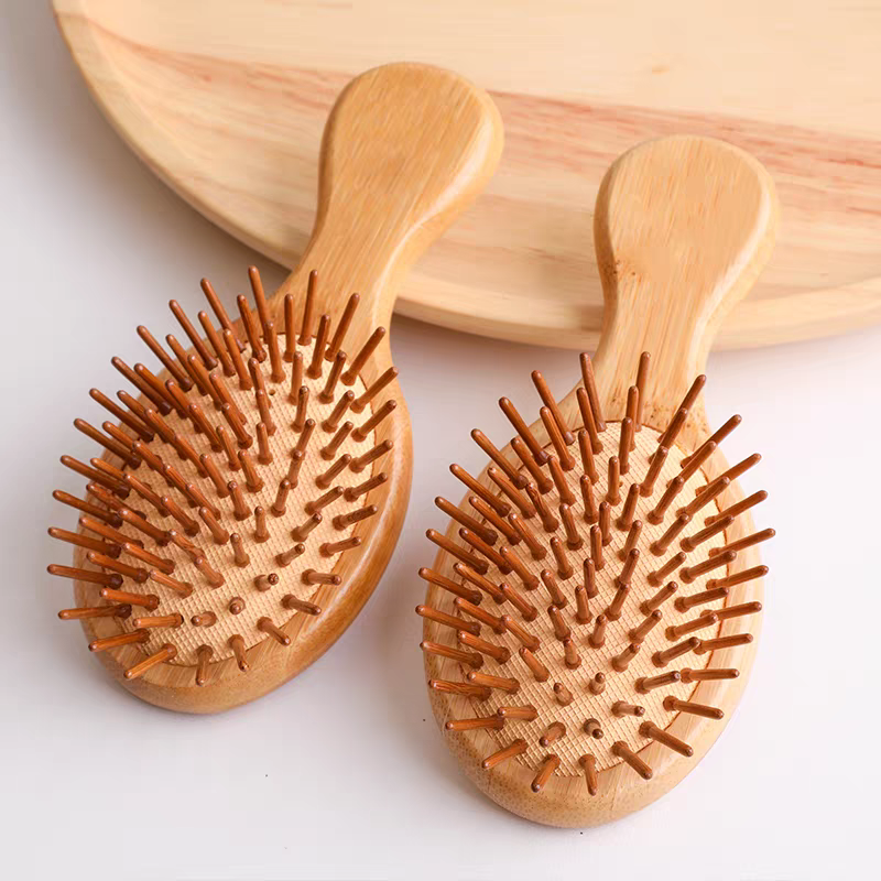【 Jiehao Bamboo and Wood 】【2025 Bestseller 】 Multi-functional bamboo Practical Products, Essential for Home use, Small bamboo air cushion comb, anti-static portable hair comb, meridian massage comb Item Picture
