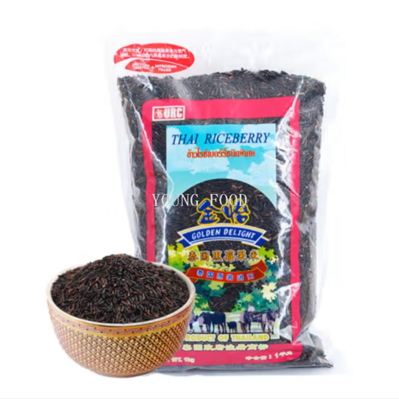 包邮批发！进口大米金怡泰国黑莓果米/真空1kg优质香米百货产品图