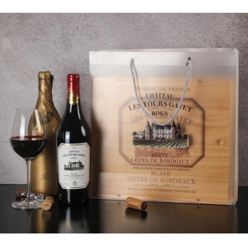 Free shipping for small orders! Figurine Chateau Berne Red Wine 750ml 14.5%vol/ Three-bottle gift box set