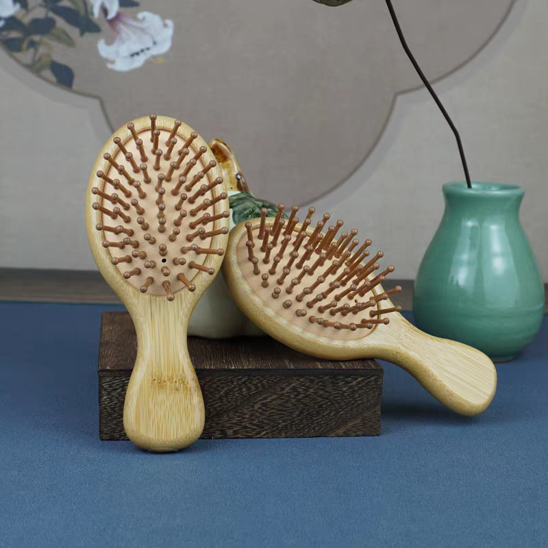 【 Jiehao Bamboo and Wood 】【2025 Bestseller 】 Multi-functional bamboo Practical Products, Essential for Home use, Small bamboo air cushion comb, anti-static portable hair comb, meridian massage comb Specification drawing