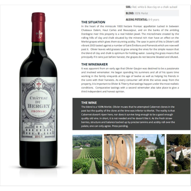 Free shipping! Chateau Dibano Dry Red Wine from Fronsac, France, 750ml, 2019, 14%vol Specification image