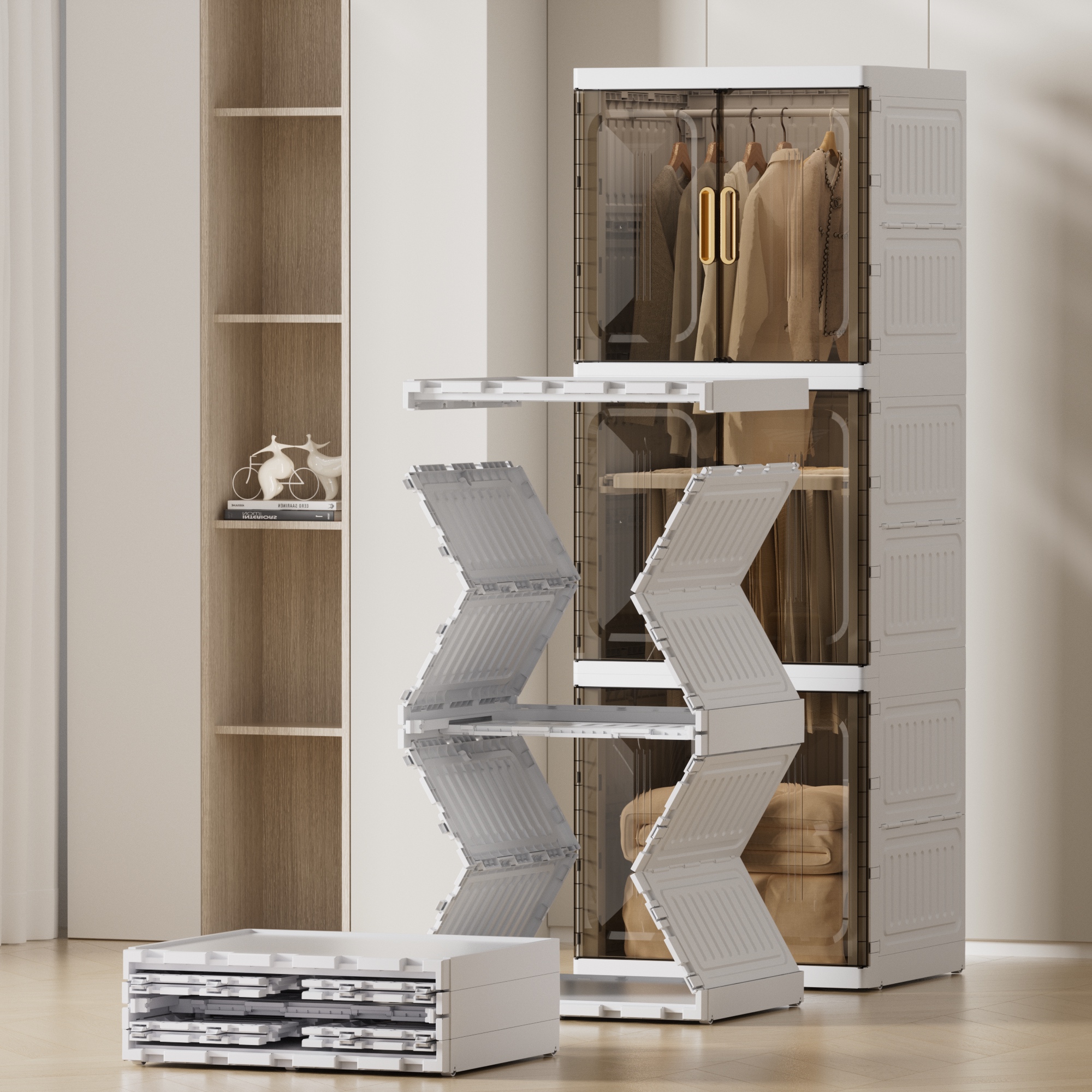 收纳柜/收纳柜塑料/折叠收纳柜/折叠柜/美甲桌四斗柜细节图