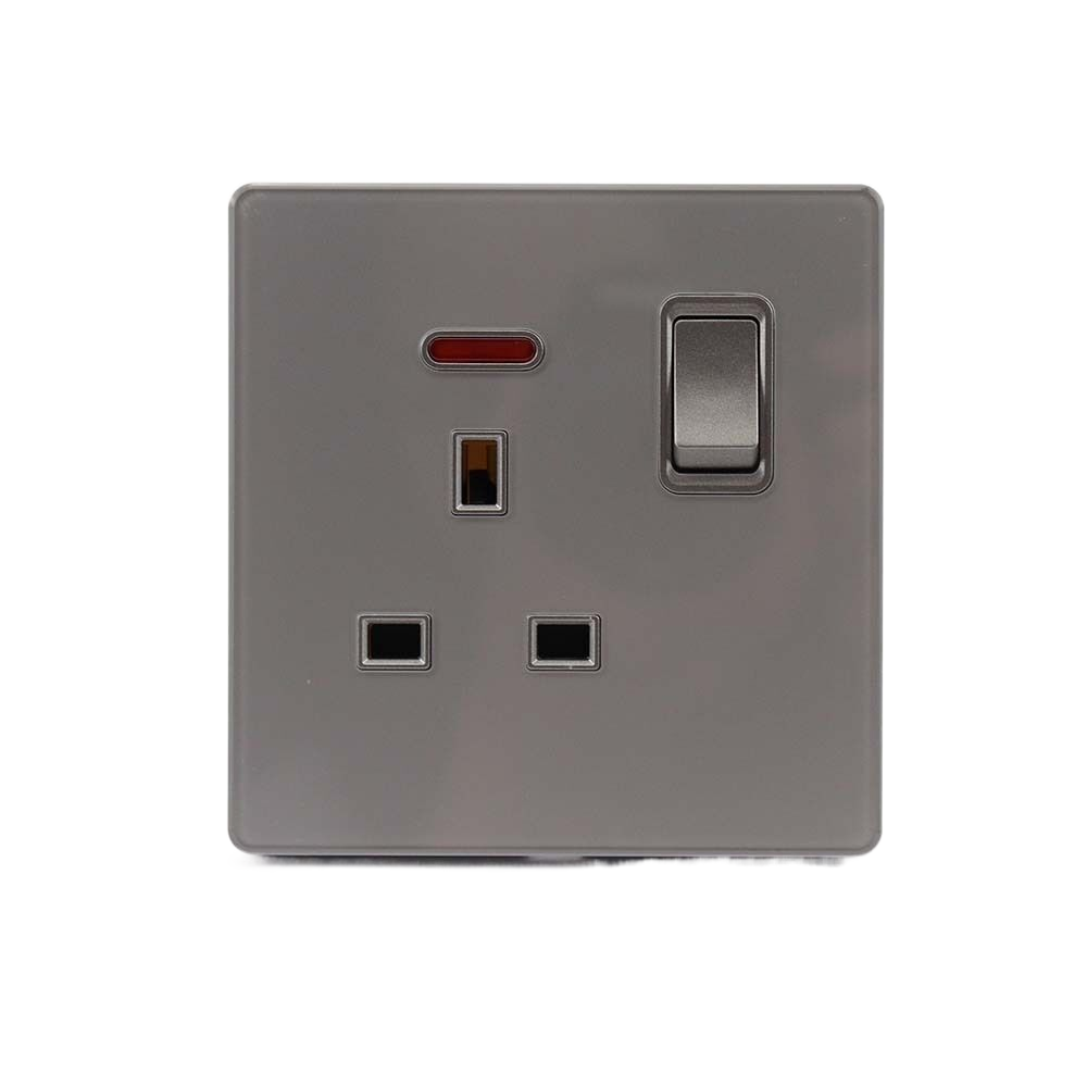 The latest product in 2023 features a British-style one-hole three-hole design with a display light, a comfortable arc corner design for safety and durability, and a thickened copper sheet wall switch