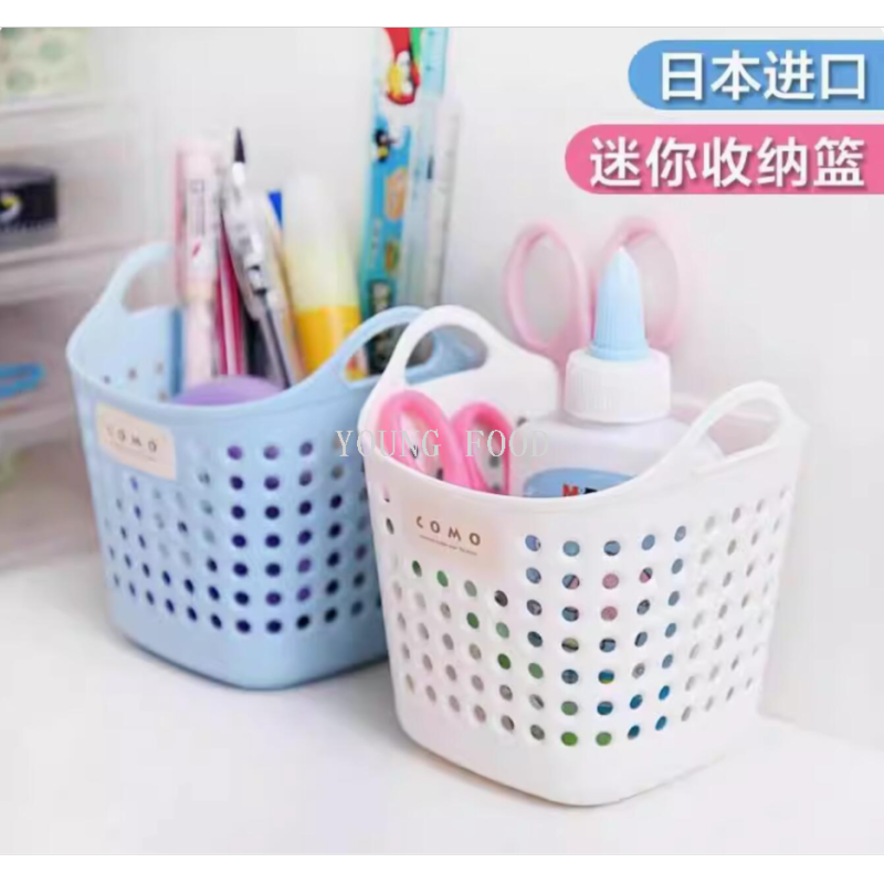 包邮！日本进口商品塑料制品创意百货INOMATA方形迷你收纳篮 白色白底实物图